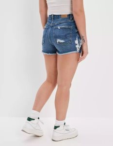 American Eagle AE Strigid Curvy Denim Mom GolfShorts Damen Dunkelindigo | RNLVM5971