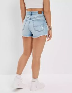 American Eagle AE Strigid Denim Curvy Highest Taille '90s Boyfriend GolfShorts Damen Hellwaschen | IVZPT0894