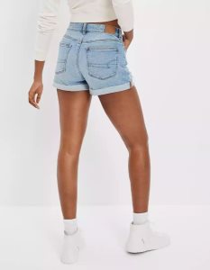 American Eagle AE Strigid Denim Mom GolfShorts Damen Hellwaschen | BLDQG9513