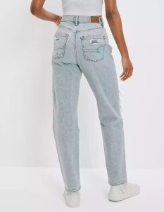 American Eagle AE Strigid Patched Highest Taille '90s Boyfriend Jeans Damen Indigo | GXVUO2197