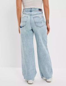 American Eagle AE Strigid Ripped Curvy Super High-Waisted Baggy Weite-Leg Jeans Damen Mehrfarbig | EOGRU4785