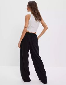 American Eagle AE Sun Set Super High-Waisted Baggy Weite-Leg Knit Pant Jogginghose Damen Schwarz | TCHLW3582