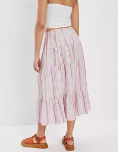 American Eagle AE Tiered Midi GolfSkirts Damen Mehrfarbig | UAVED6508