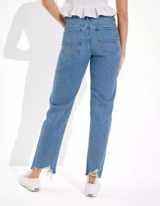 American Eagle AE x The Redesign Ripped '90s Gerade Jeans Damen Blau | USGNE2673