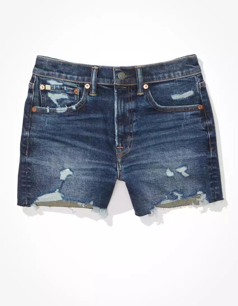 American Eagle AE77 Denim Mom GolfShorts Damen Dunkelindigo Waschen | OJPUB3058