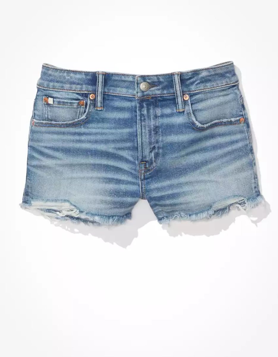 American Eagle AE77 High-Waisted Denim GolfShorts Damen Indigo | LZMTE6487