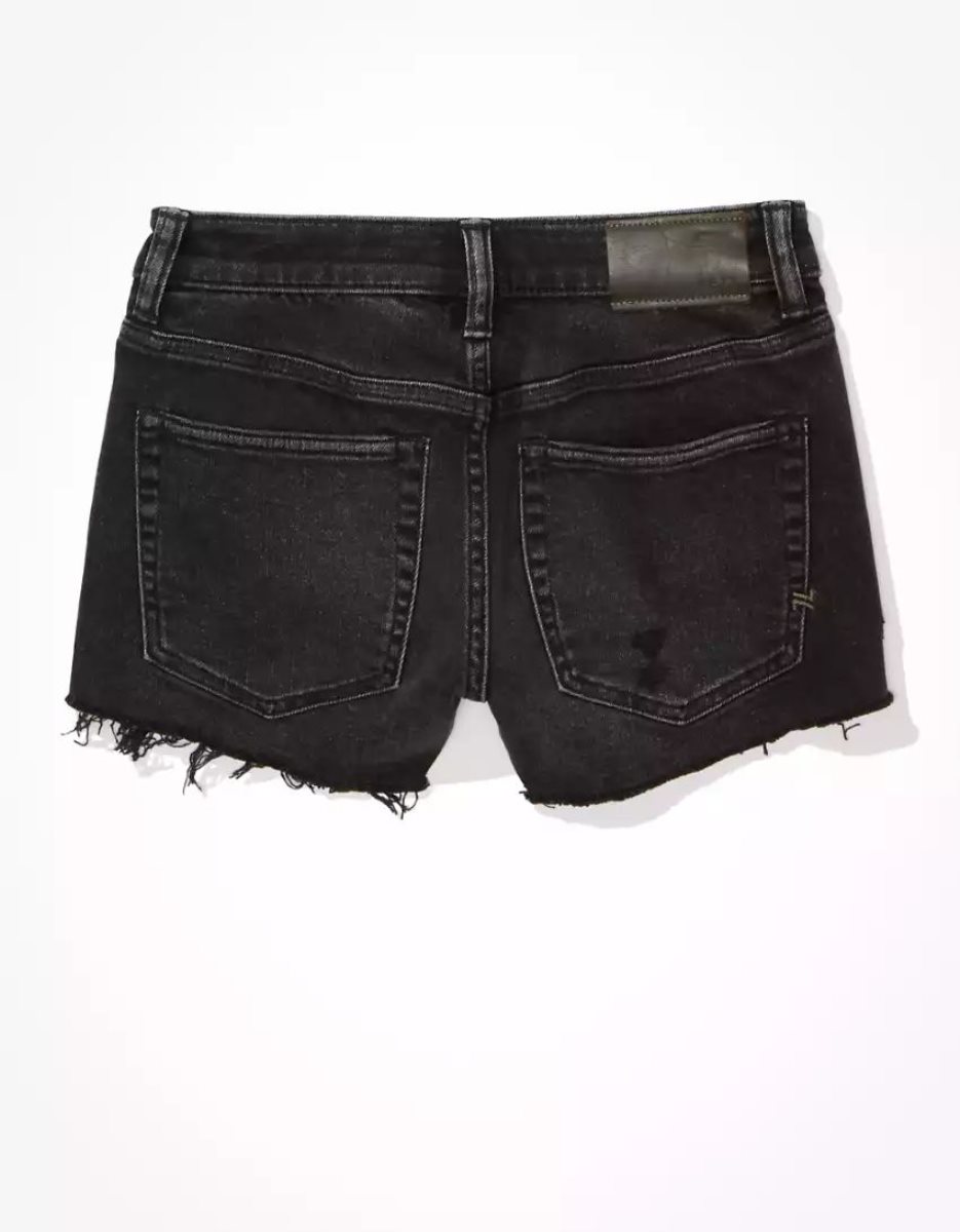 American Eagle AE77 High-Waisted Denim GolfShorts Damen Schwarz | NZIKG4569