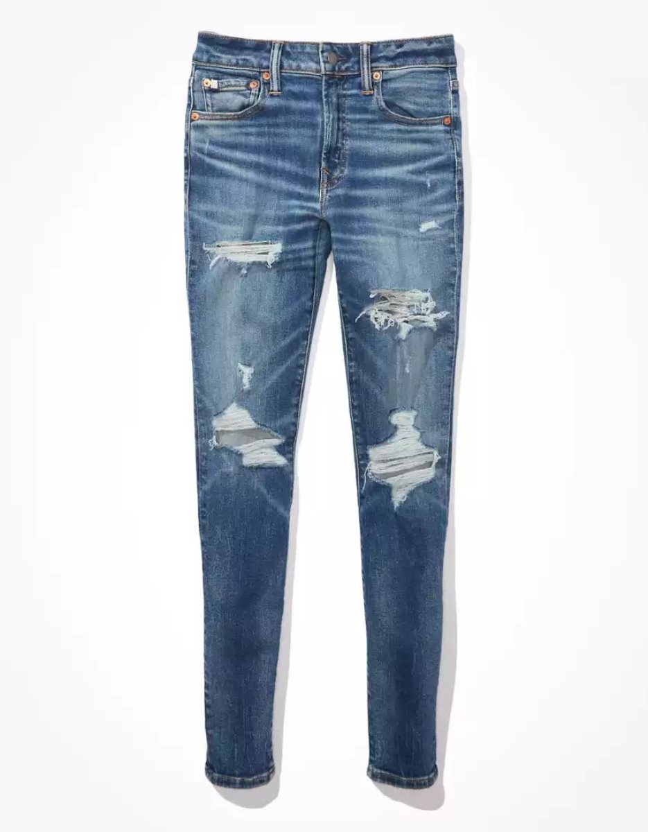 American Eagle AE77 High-Waisted Jegging Jeans Damen Indigo | MHYZA2039