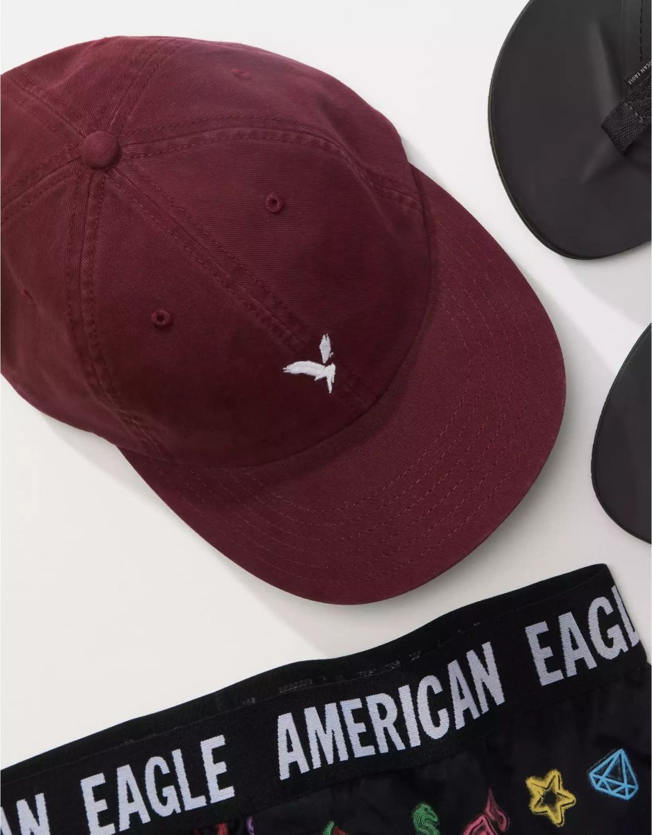 American Eagle AEO Baseball Hüte Herren Tiefesbordeaux | UZFSI4738