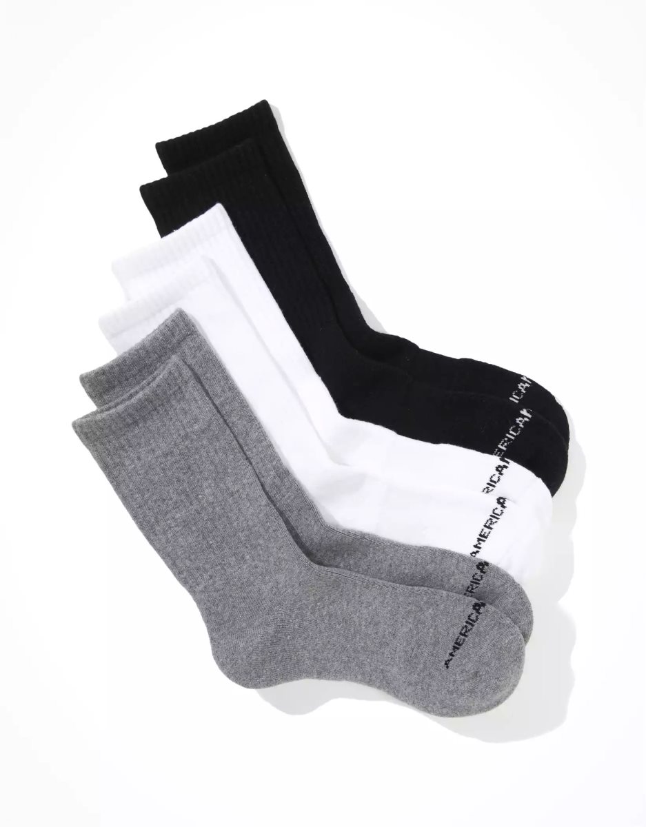 American Eagle AEO Crew Sock 3-Pack Socken Herren Mehrfarbig | EOHSI1428