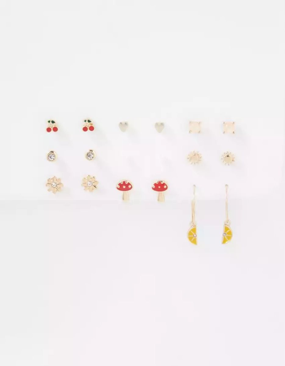 American Eagle AEO Fruit Hoop Stud Earring 18-Pack Schmuck Damen Gold | VWERK0261