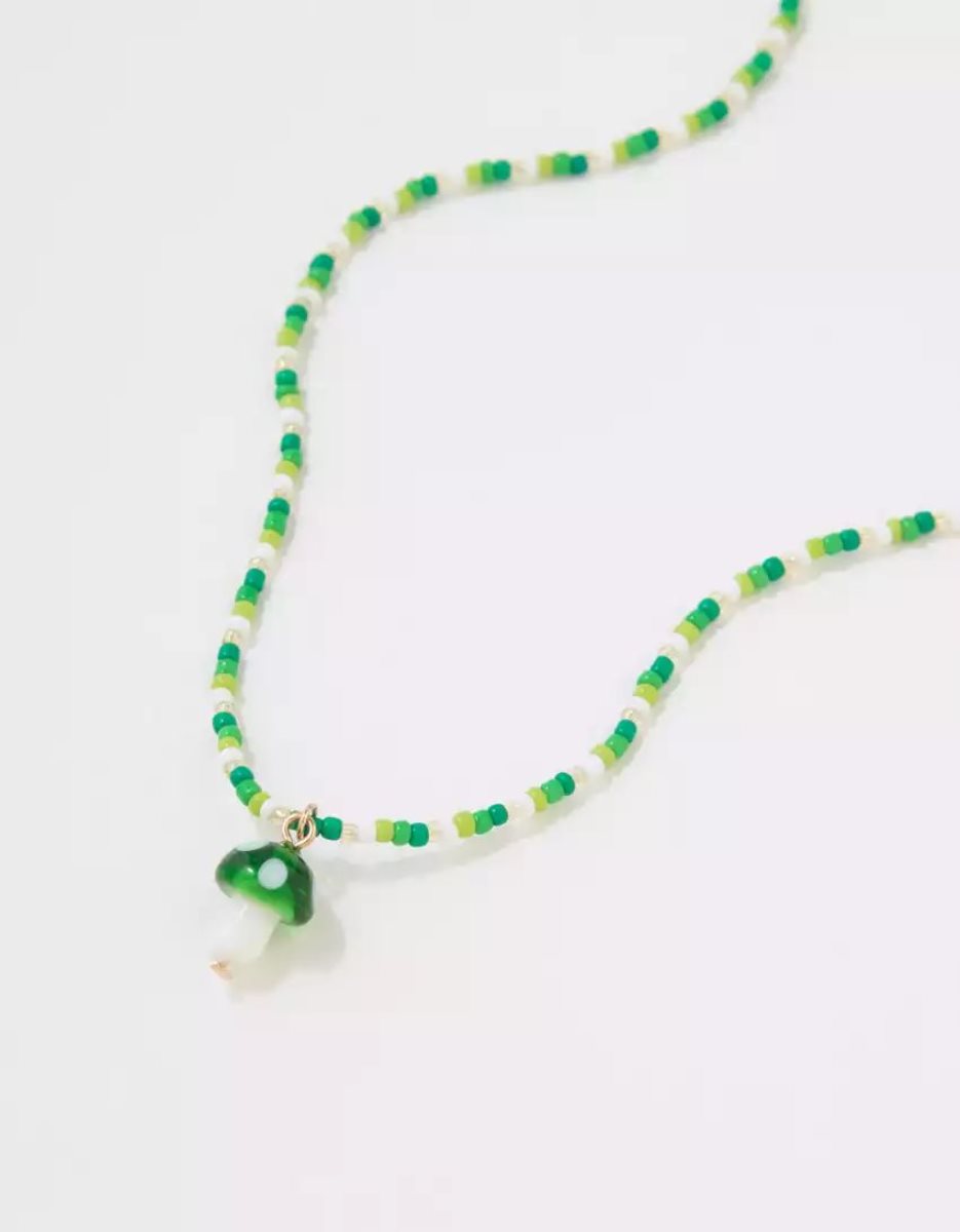 American Eagle AEO Green Mushroom Necklace Schmuck Damen Grün | OZHXP5678