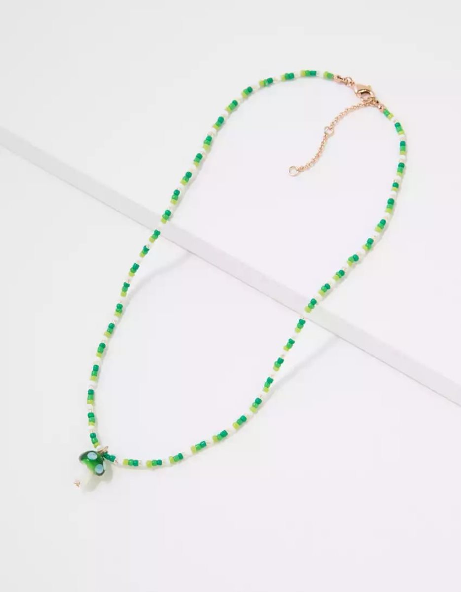 American Eagle AEO Green Mushroom Necklace Schmuck Damen Grün | OZHXP5678