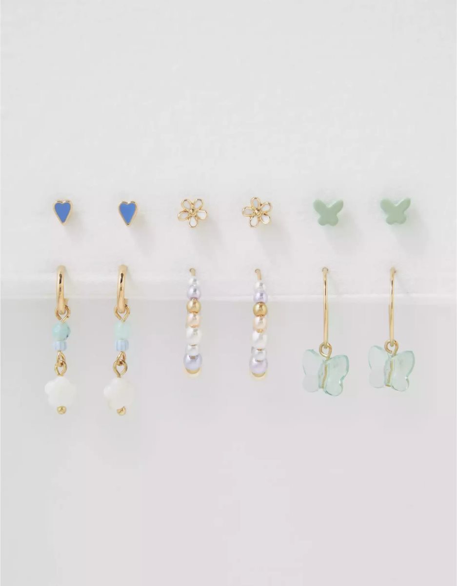 American Eagle AEO Jade Butterfly Earring 6-Pack Schmuck Damen Mehrfarbig | VPEAN8145