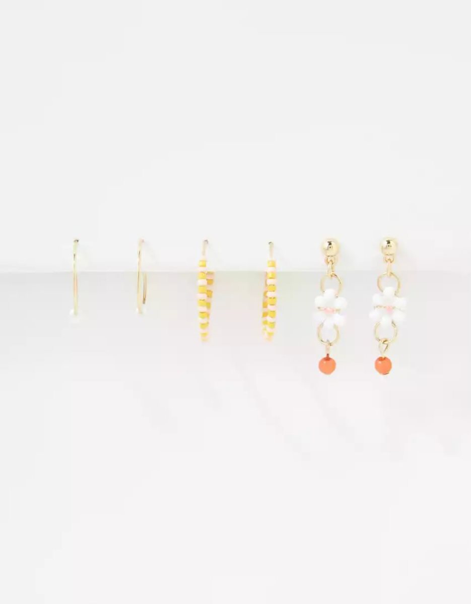 American Eagle AEO Orange Beaded Hoop Earring 6-Pack Schmuck Damen Mehrfarbig | QATRO6803