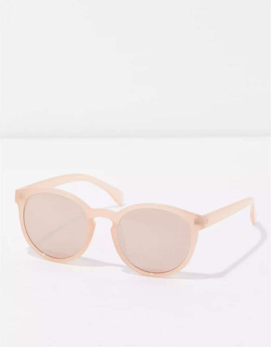 American Eagle AEO Soft Rose Round Plastic Sonnenbrille Damen Rosa | SNROH3826