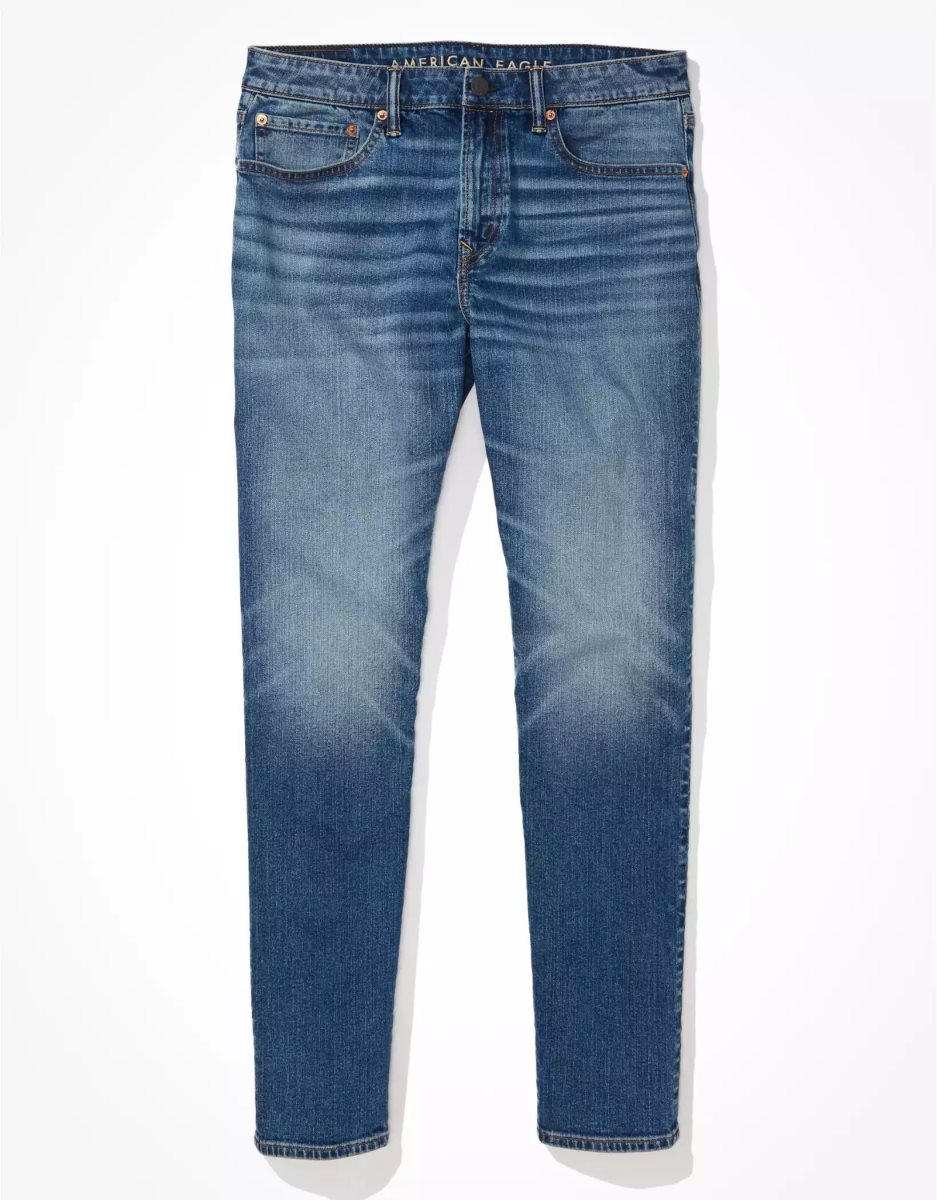 American Eagle AE AirFlexAthletic Fit Jeans Herren Indigo | BAXLF5023