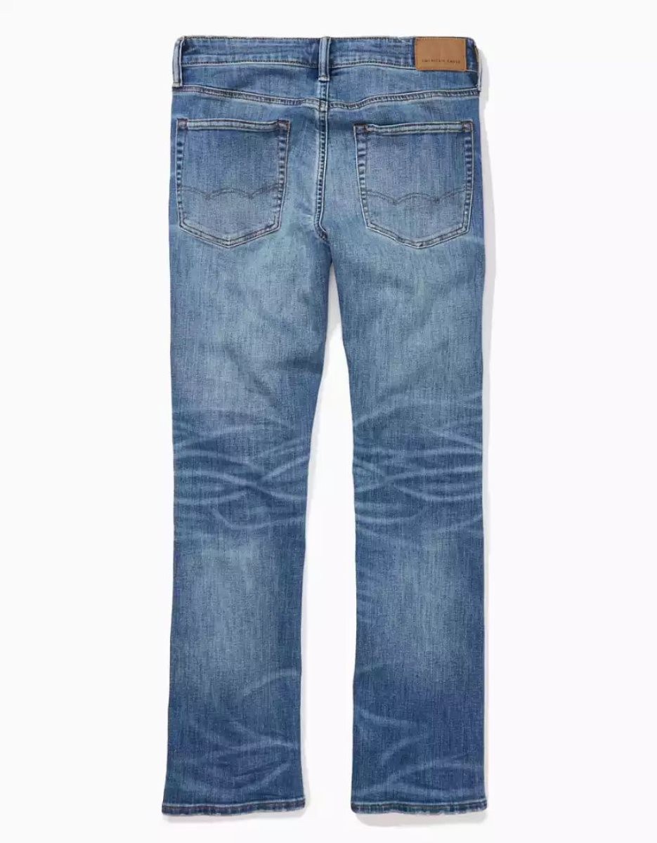 American Eagle AE AirFlexDistressed Original Bootcut Jeans Herren Blau | QIJPG3027