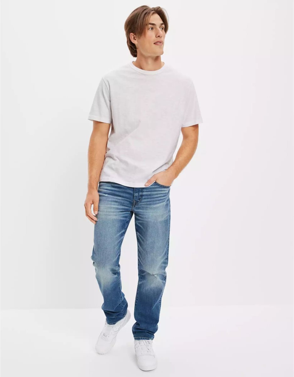 American Eagle AE AirFlexDistressed Turn Gerade Jeans Herren Mehrfarbig | MXOVZ4506