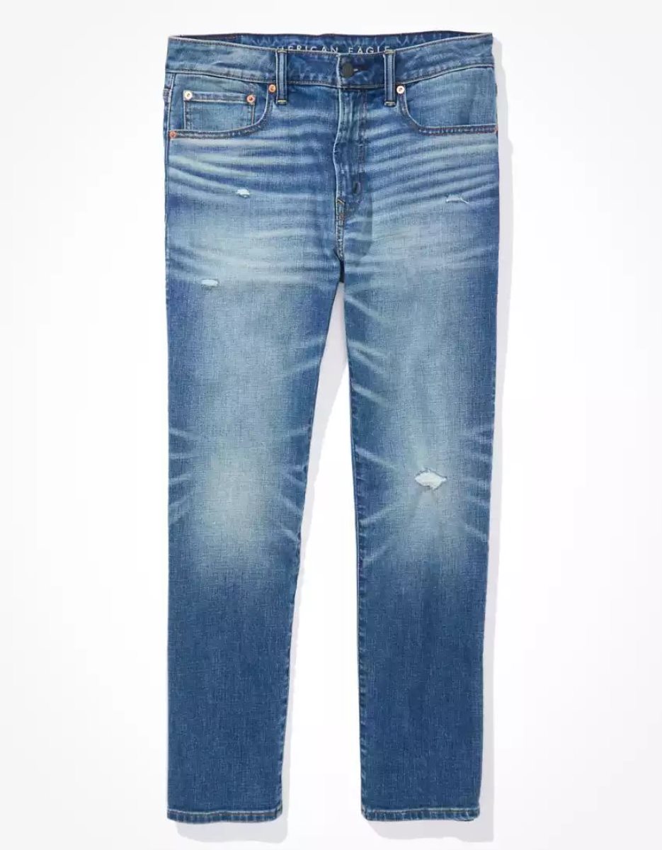 American Eagle AE AirFlexDistressed Turn Gerade Jeans Herren Mehrfarbig | MXOVZ4506