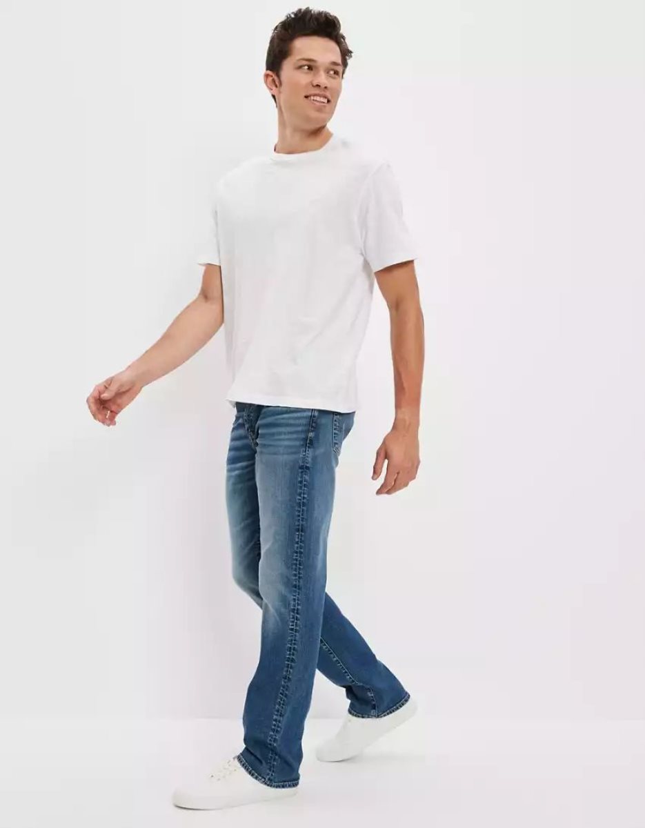 American Eagle AE AirFlexOriginal Bootcut Jeans Herren Blau | QUAOZ3987