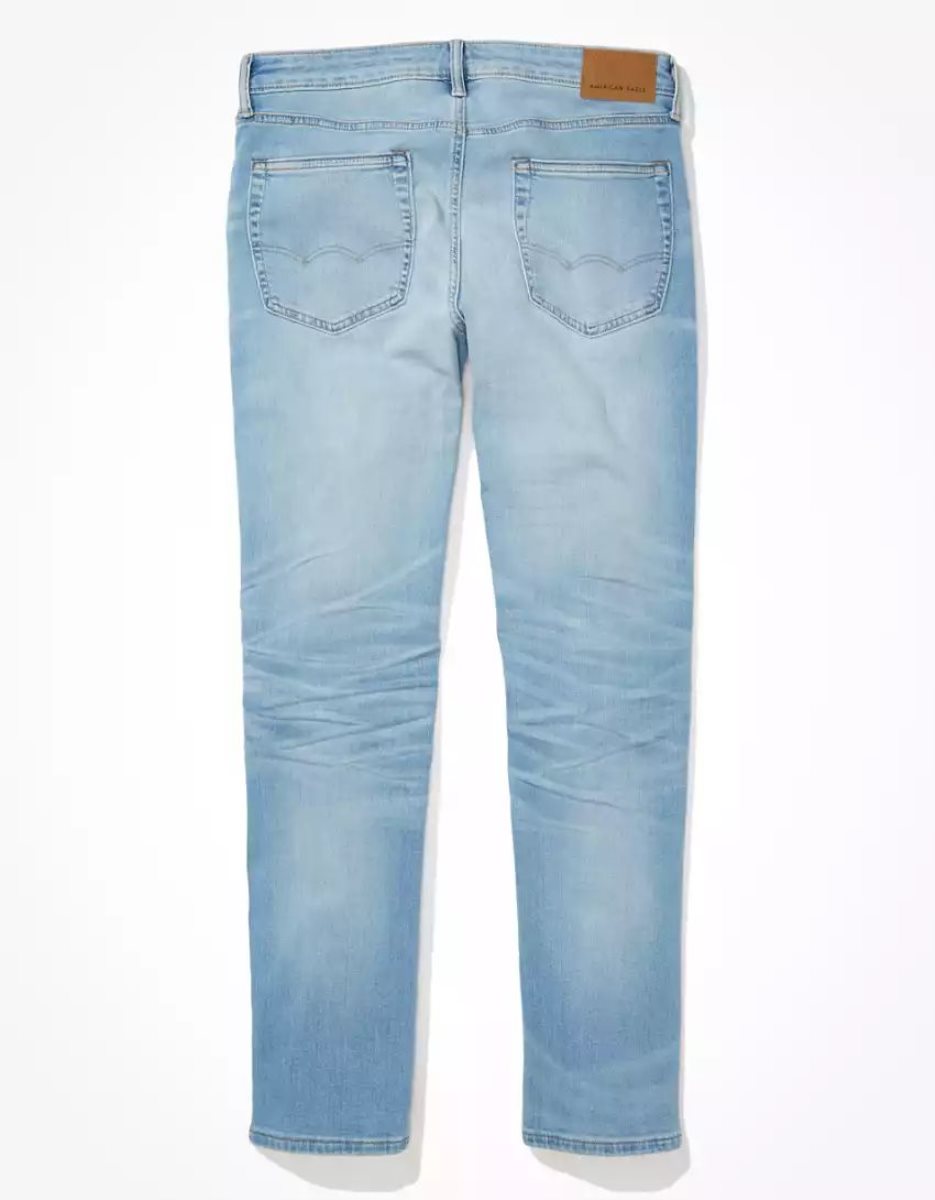 American Eagle AE AirFlexOriginal Gerade Jeans Herren Blau | OBGEJ9617