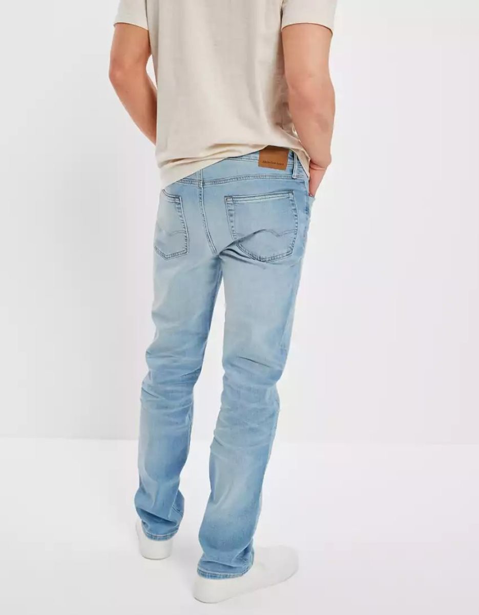 American Eagle AE AirFlexOriginal Gerade Jeans Herren Blau | OBGEJ9617