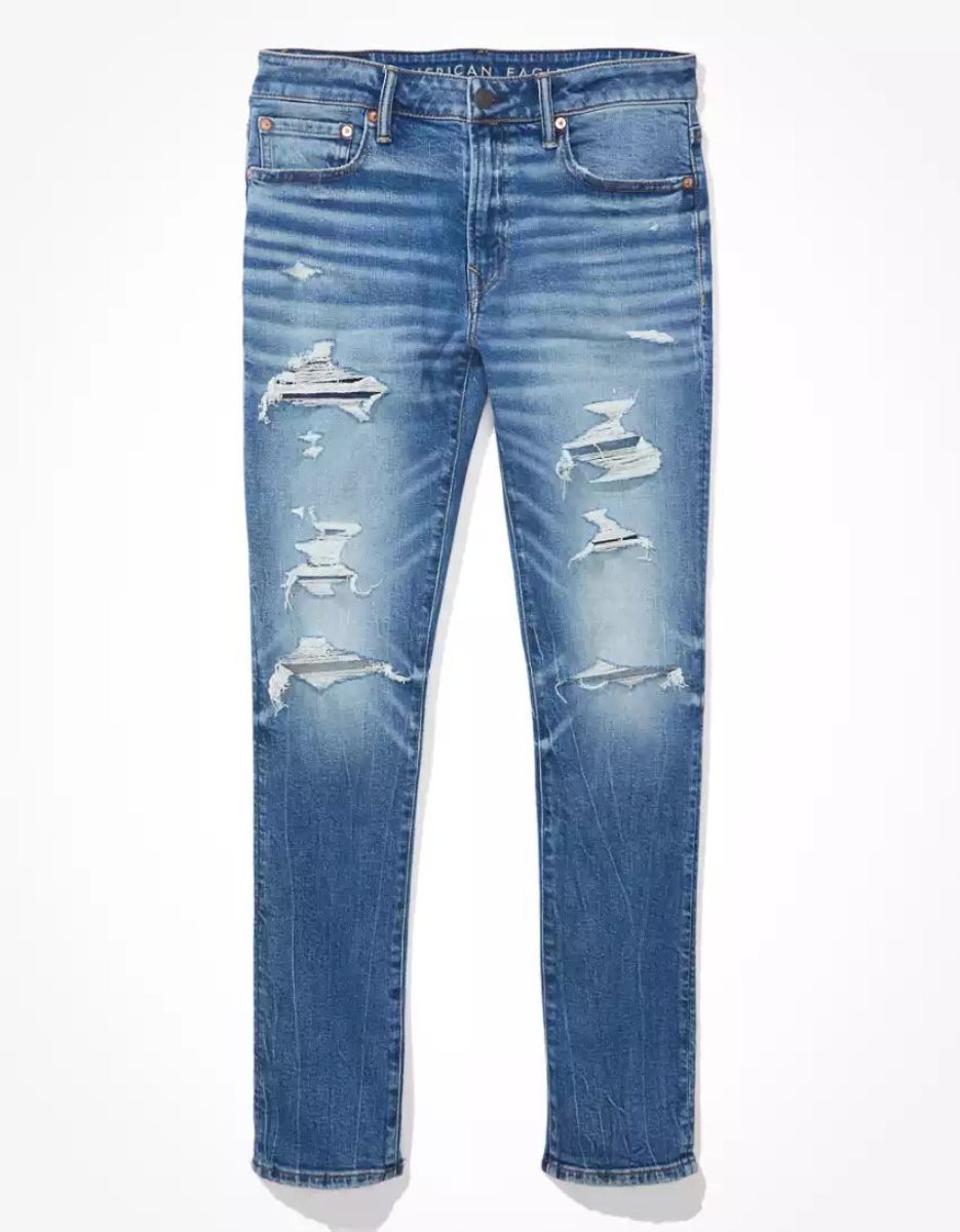 American Eagle AE AirFlexPatched Slim Jeans Herren Mehrfarbig | BJUMT0673