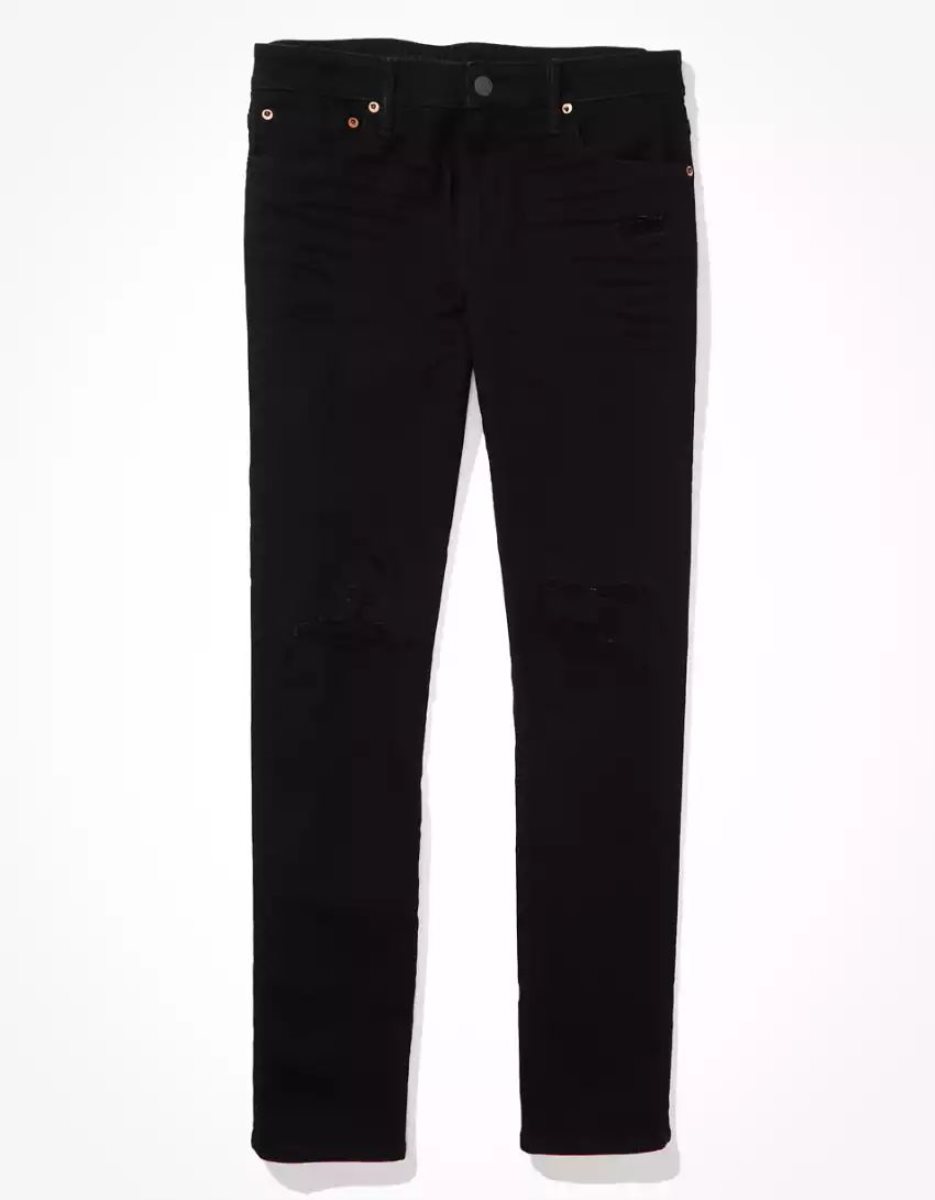 American Eagle AE AirFlexPatched Slim Jeans Herren Schwarz | BLEKZ3815