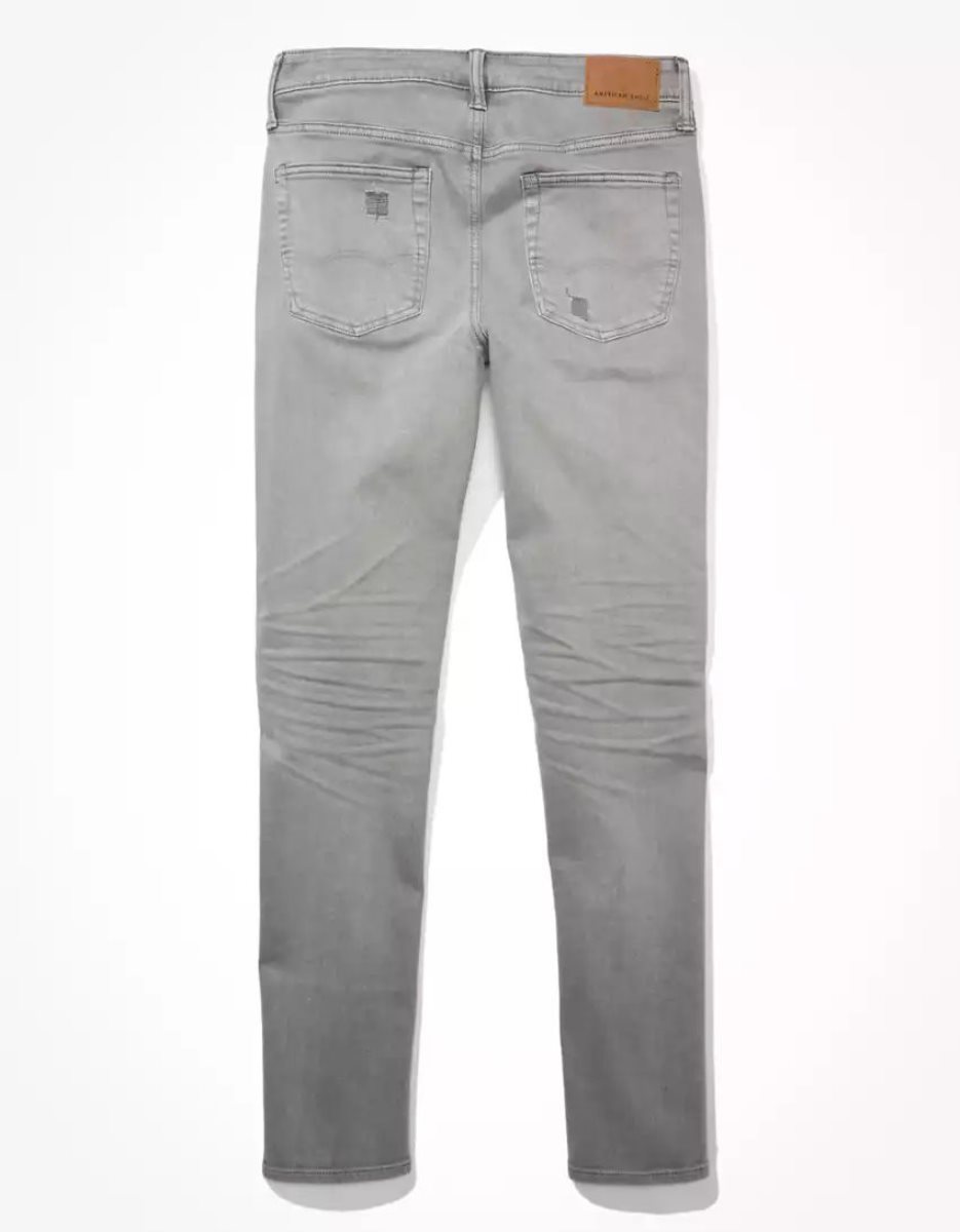 American Eagle AE AirFlexPatched Slim Jeans Herren Grau | EIAUY1540