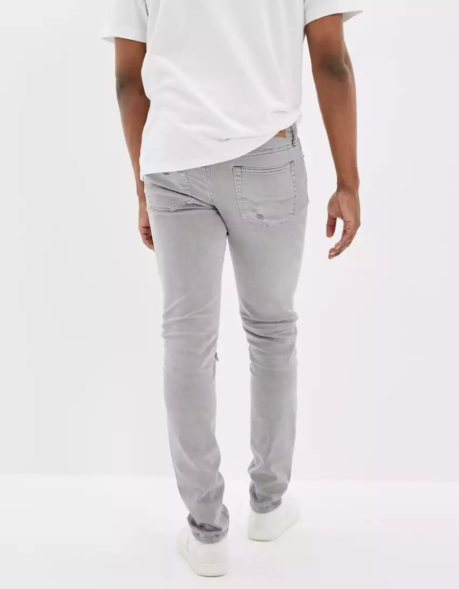 American Eagle AE AirFlexPatched Slim Jeans Herren Grau | EIAUY1540