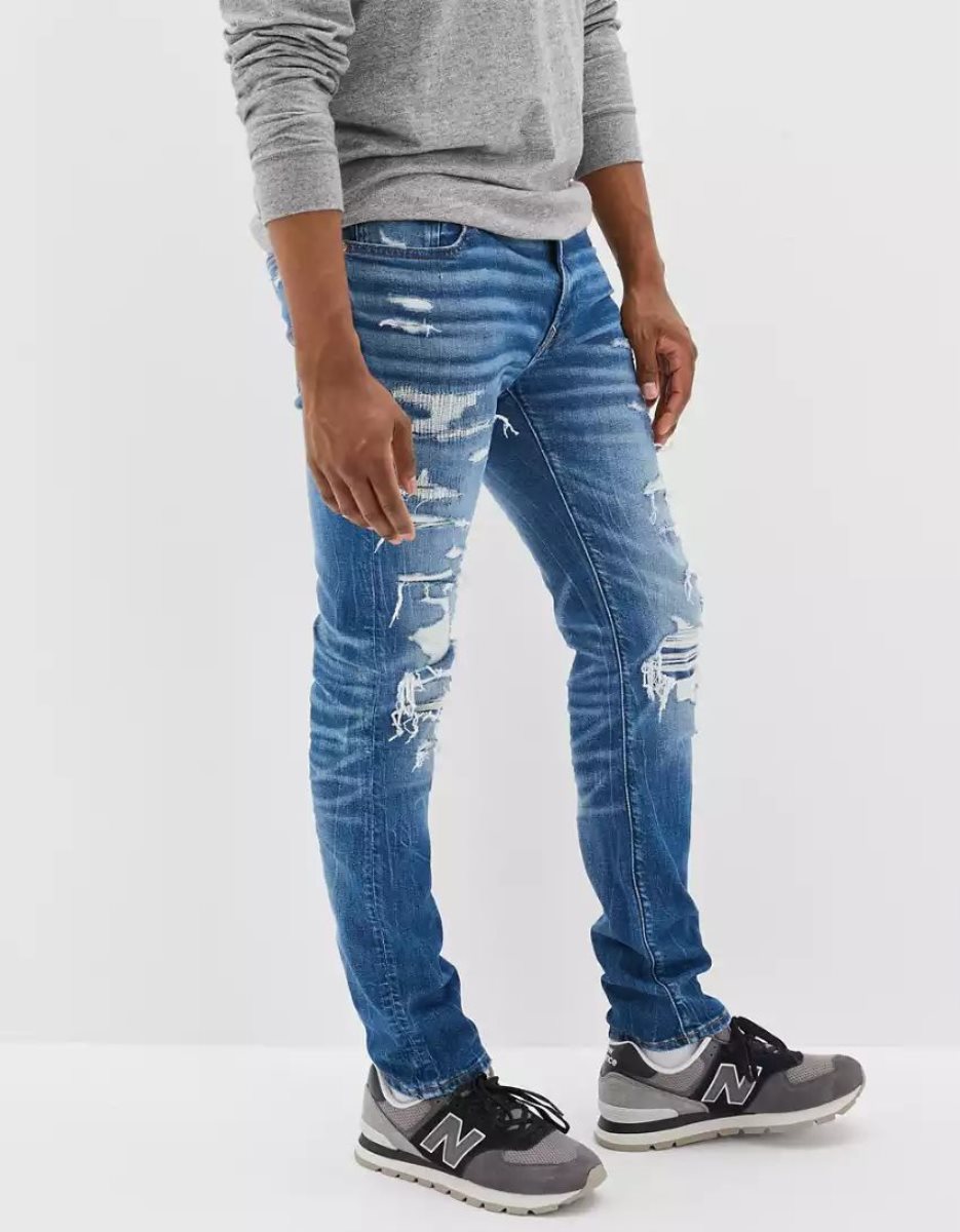 American Eagle AE AirFlexPatched Slim Jeans Herren Mehrfarbig | MXEWF7630