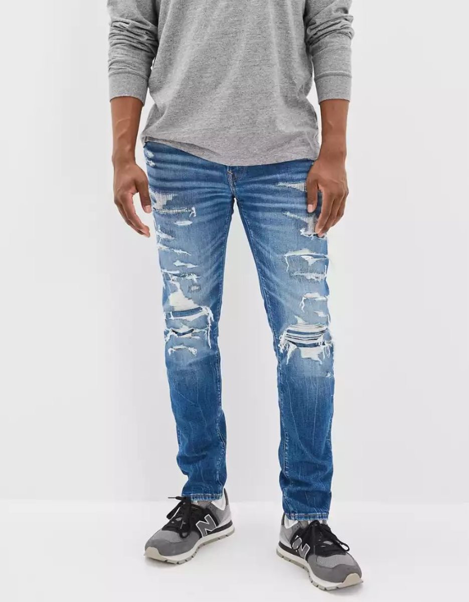 American Eagle AE AirFlexPatched Slim Jeans Herren Mehrfarbig | MXEWF7630