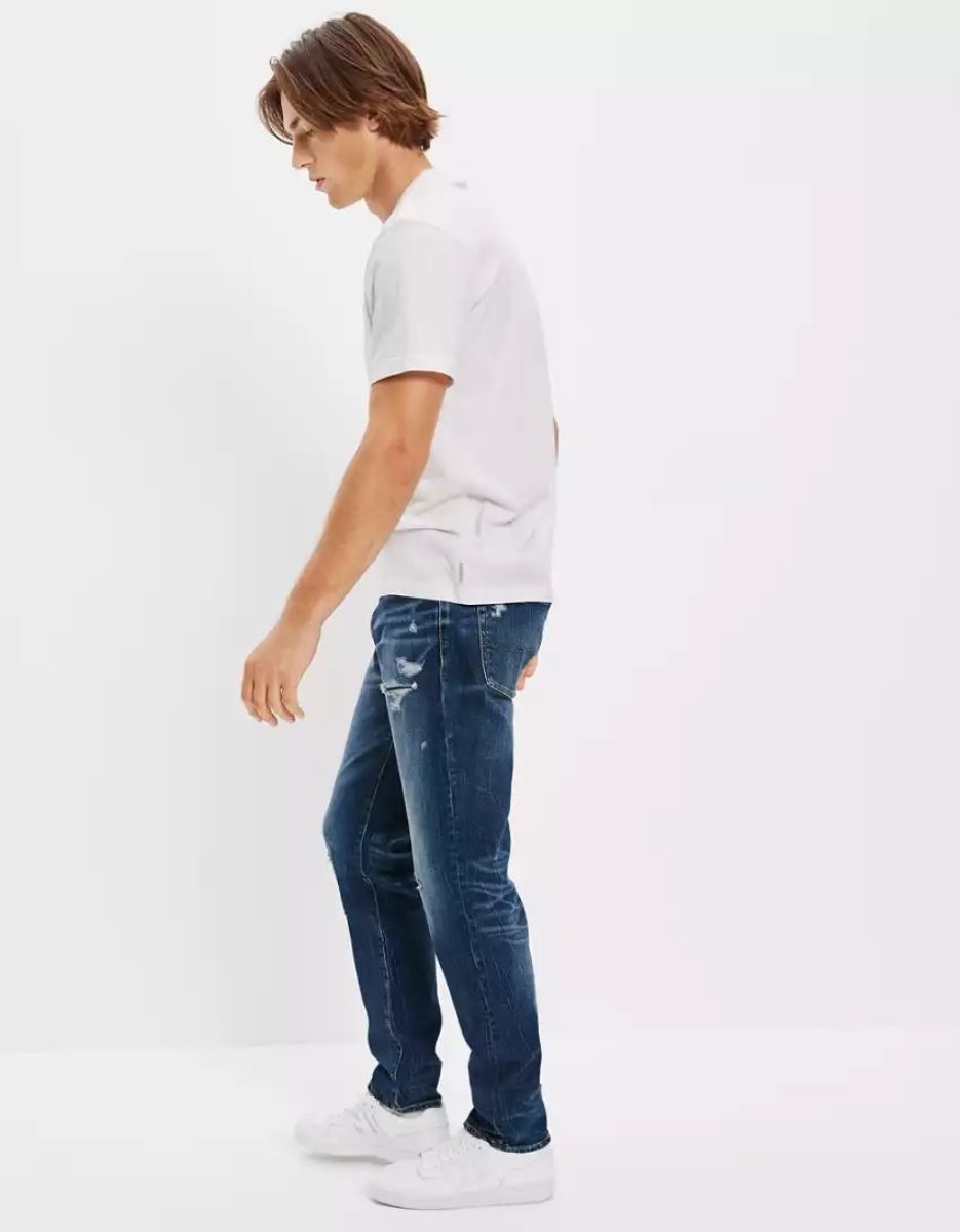 American Eagle AE AirFlexPatched Turn Fit Jeans Herren Mehrfarbig | VQFKM9710