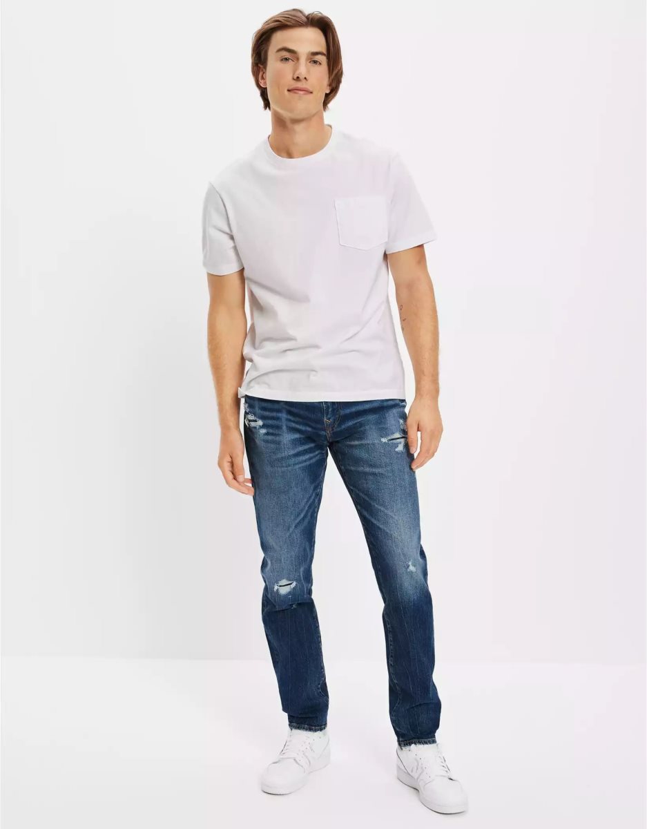 American Eagle AE AirFlexPatched Turn Fit Jeans Herren Mehrfarbig | VQFKM9710