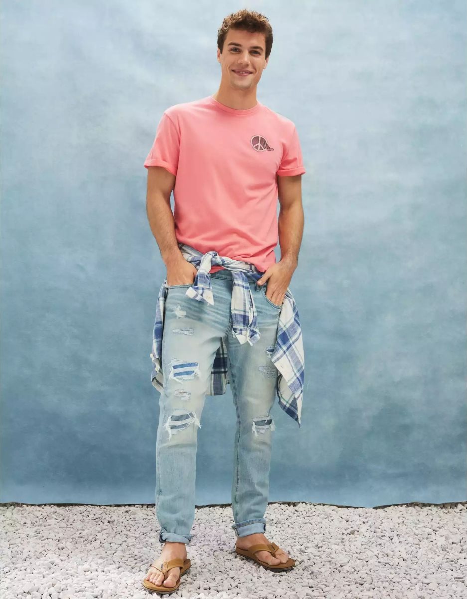 American Eagle AE AirFlexPatched Turn Fit Jeans Herren Mehrfarbig | YPHRX5697