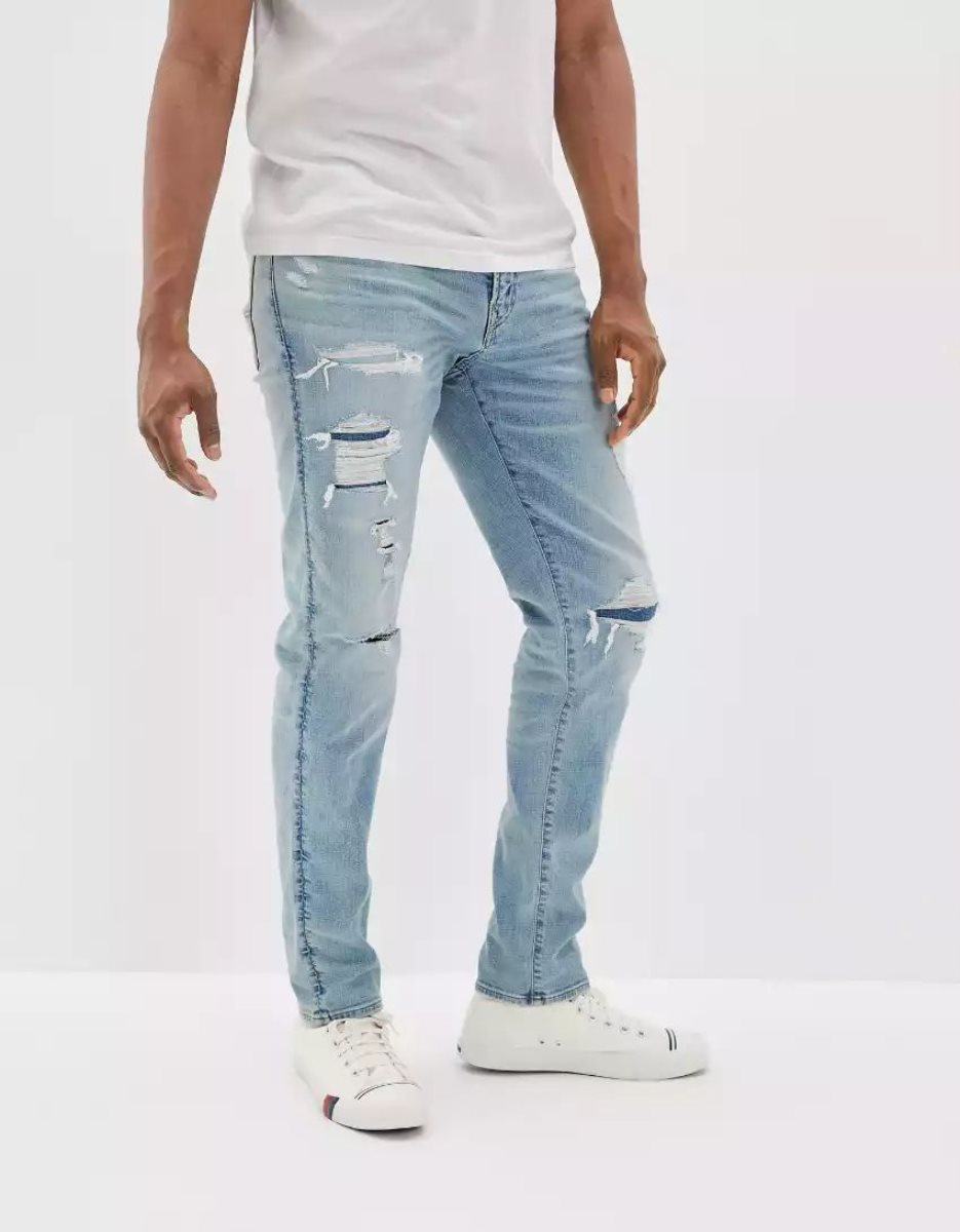 American Eagle AE AirFlexPatched Turn Fit Jeans Herren Mehrfarbig | YPHRX5697