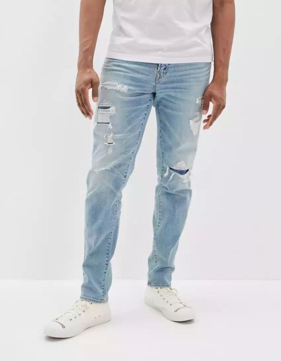 American Eagle AE AirFlexPatched Turn Fit Jeans Herren Mehrfarbig | YPHRX5697