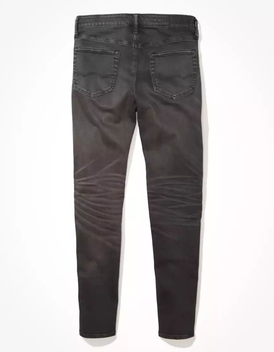 American Eagle AE AirFlexPatched Turn Schlank Jeans Herren Dunkelgrau | NBTKJ3180