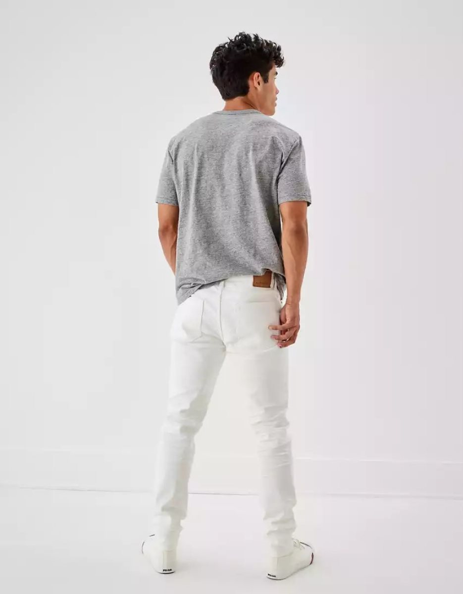 American Eagle AE AirFlexRipped Turn Schlank Jeans Herren Weiß | NSGTU9847