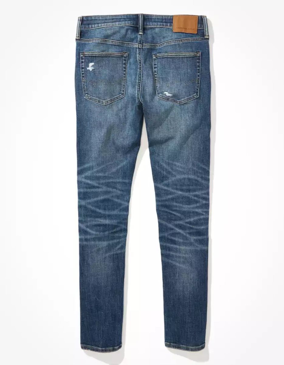 American Eagle AE AirFlexTemp Tech Patched Turn Schlank Jeans Herren Mehrfarbig | WKVJH1295