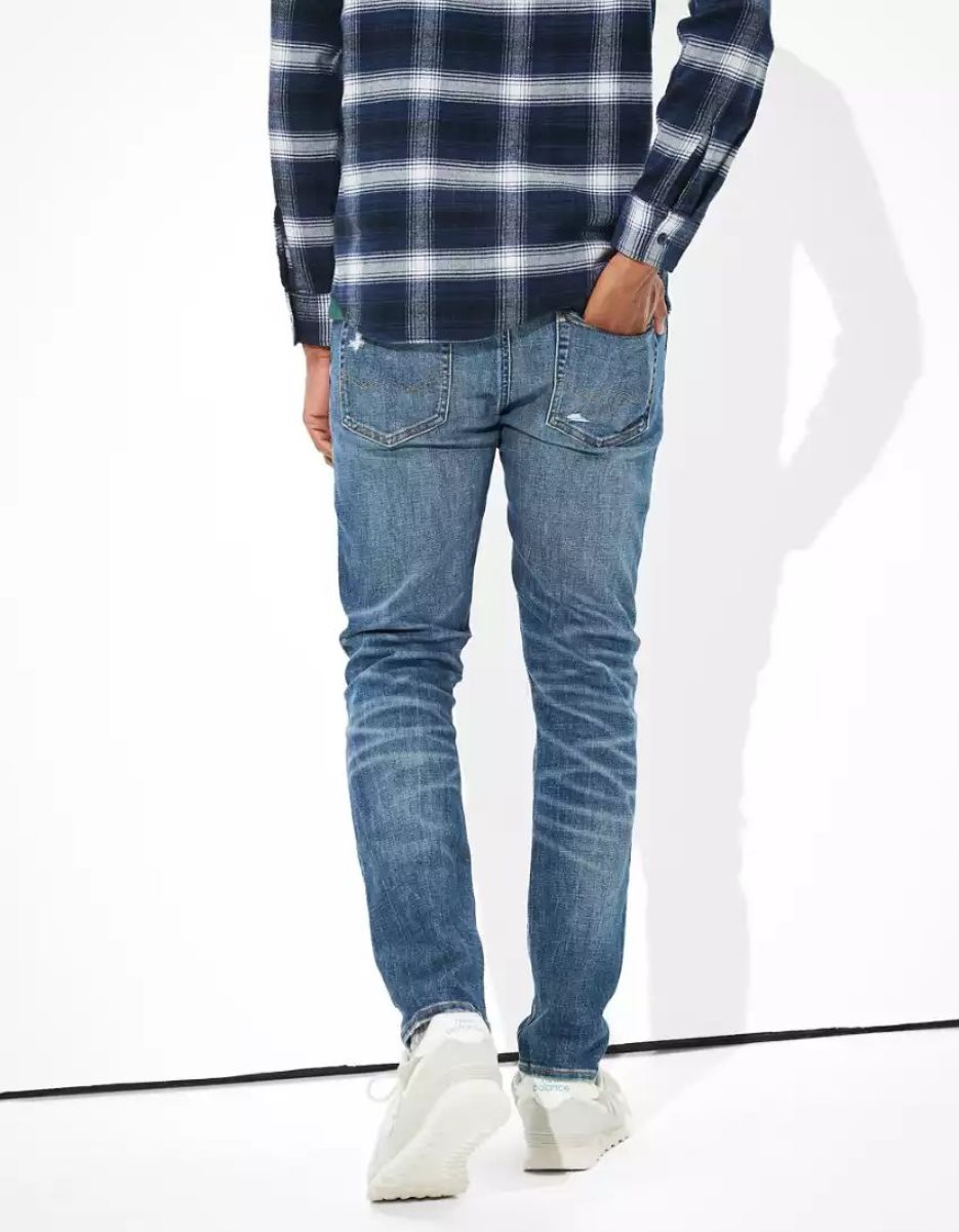 American Eagle AE AirFlexTemp Tech Patched Turn Schlank Jeans Herren Mehrfarbig | WKVJH1295