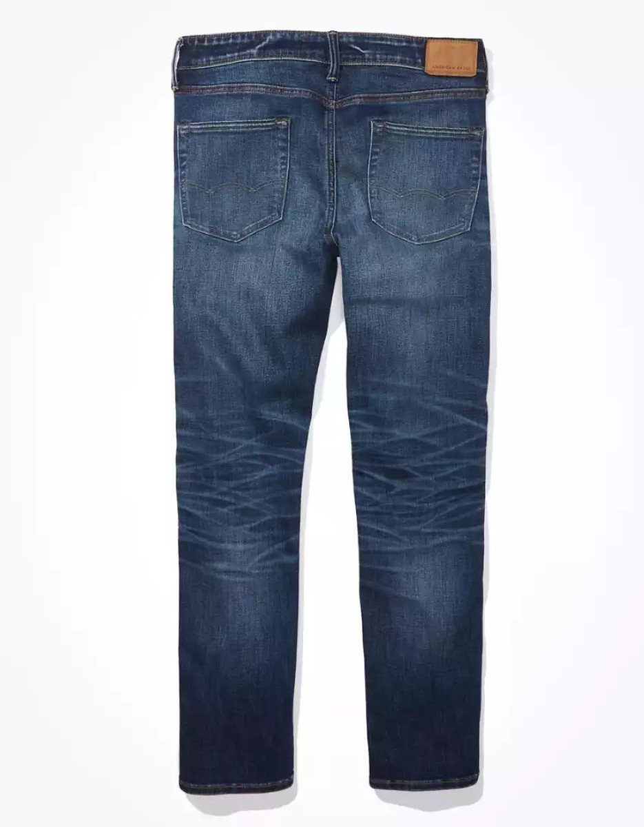 American Eagle AE AirFlexTemp Tech Turn Gerade Jeans Herren Dunkelindigo | DLINY5913