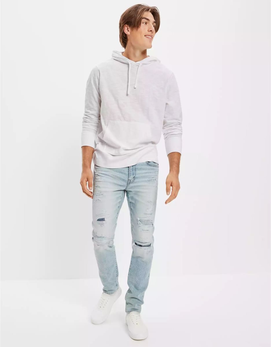 American Eagle AE AirFlexUltrasoft Patched Turn Schlank Jeans Herren Mehrfarbig | ZWGAT6902