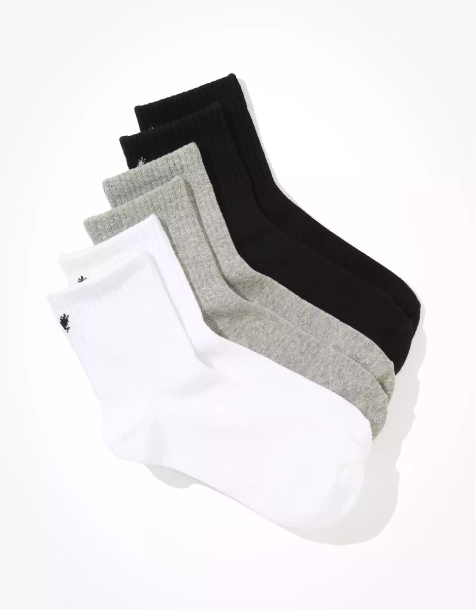 American Eagle AE Boyfriend Sock 3-Pack Socken Damen Mehrfarbig | EXRUM6745