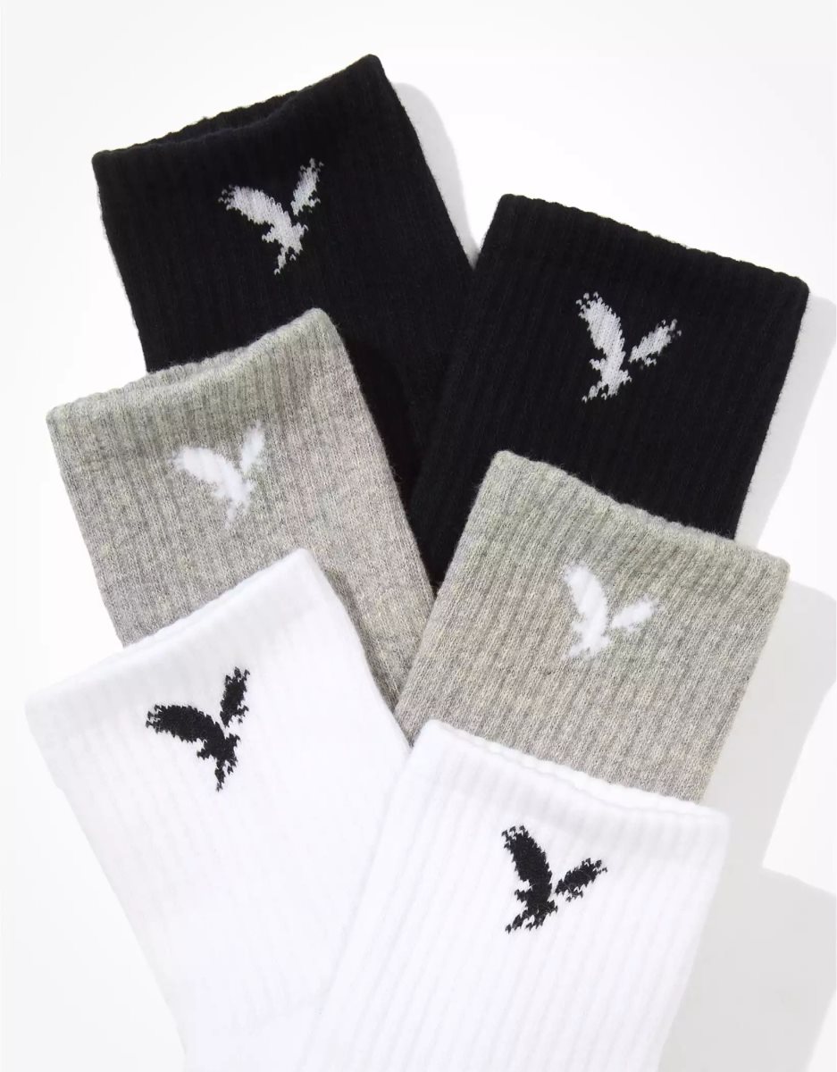 American Eagle AE Boyfriend Sock 3-Pack Socken Damen Mehrfarbig | EXRUM6745