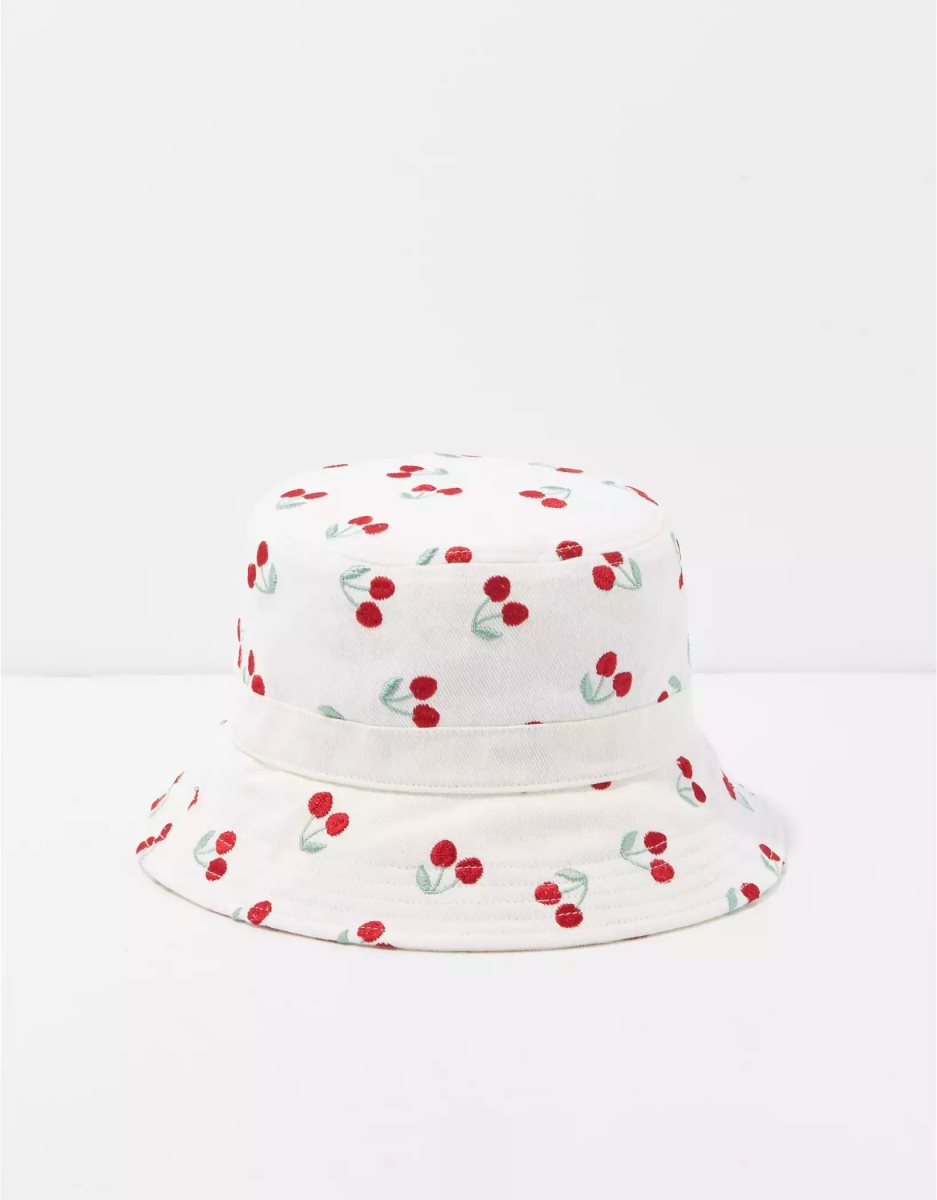 American Eagle AE Cherry Bucket Hüte Damen Weiß | XYERT5014