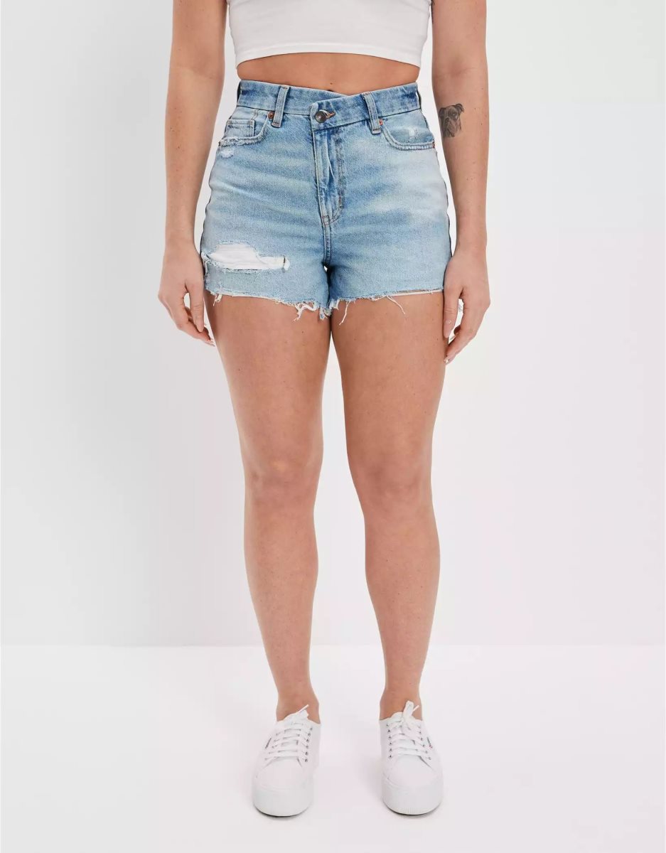 American Eagle AE Curvy Denim Mom GolfShorts Damen Mehrfarbig | CXRDB4507