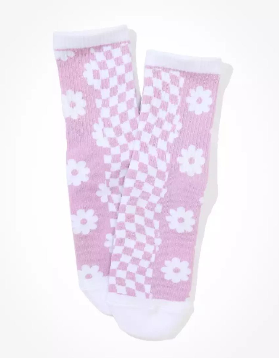 American Eagle AE Daisy Checkerboard \'90s Crew Sock Socken Damen Mehrfarbig | MBRDL3148