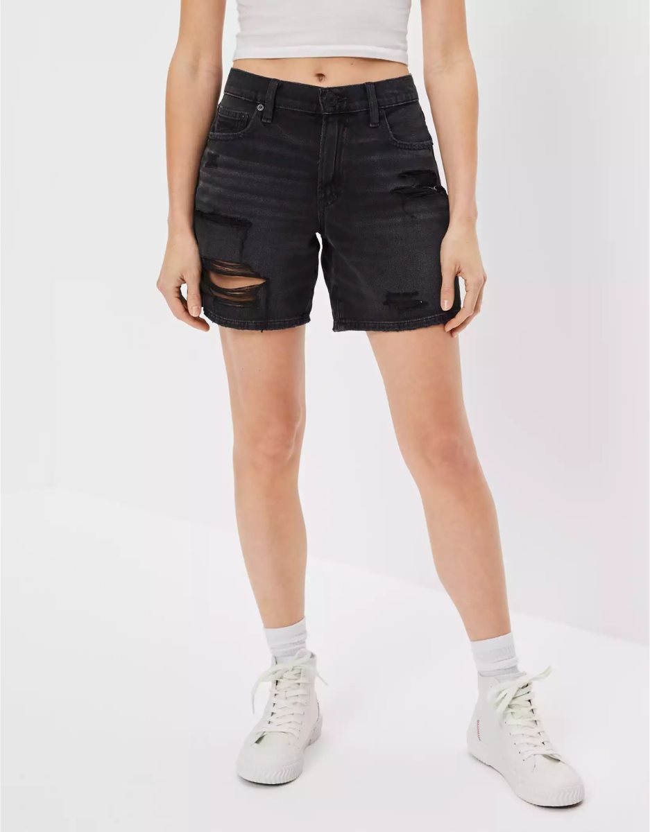 American Eagle AE Denim '90s Boyfriend Bermuda GolfShorts Damen Schwarz | SGAQZ7926